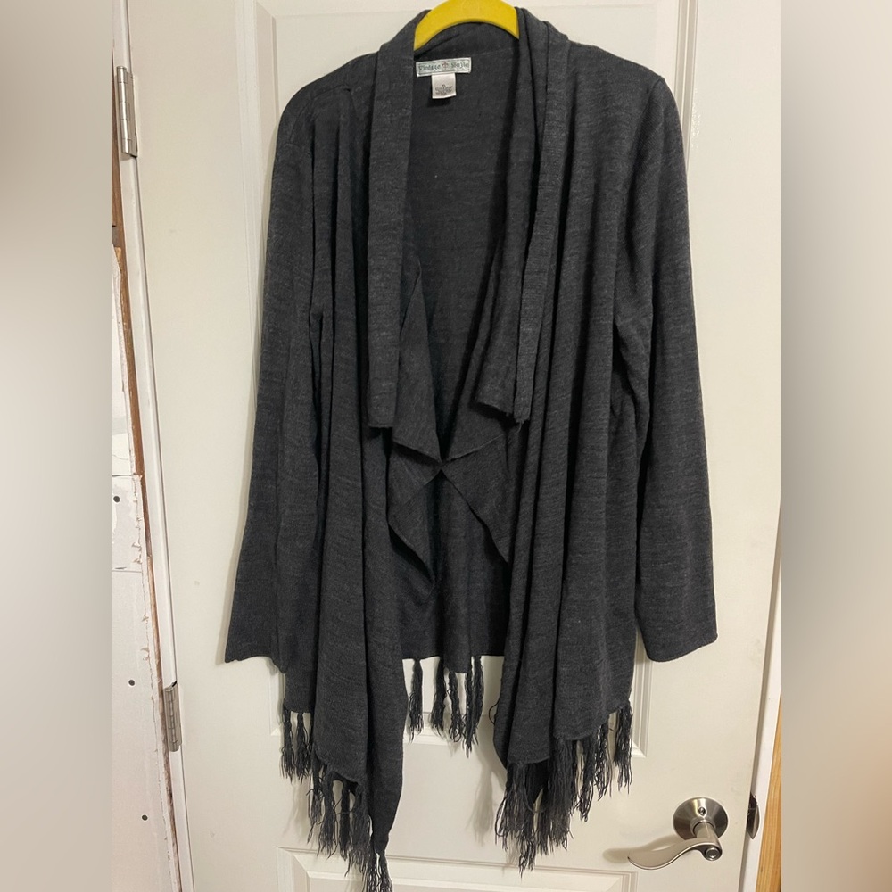 Fringed poncho like cardigan great condition